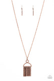 Getting the Hang of Things - Copper Necklace - Paparazzi Accessories Necklace Bedazzle Me Pretty Mobile Fashion Boutique