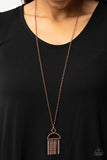 Getting the Hang of Things - Copper Necklace - Paparazzi Accessories Necklace Bedazzle Me Pretty Mobile Fashion Boutique