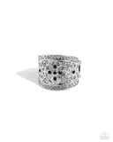 Gilded Glitz - Black Ring - Paparazzi Accessories Ring Bedazzle Me Pretty Mobile Fashion Boutique