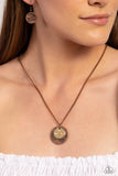 Gilded Guide - Copper Necklace - Paparazzi Accessories Necklace Bedazzle Me Pretty Mobile Fashion Boutique