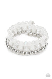Gimme Gimme - White Bracelet - Paparazzi Accessories Bracelet Bedazzle Me Pretty Mobile Fashion Boutique