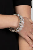 Gimme Gimme - White Bracelet - Paparazzi Accessories Bracelet Bedazzle Me Pretty Mobile Fashion Boutique