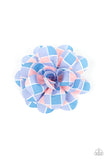 Gingham Garden - Blue Hair Clip - Paparazzi Accessories Hair Clip Bedazzle Me Pretty Mobile Fashion Boutique
