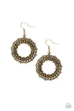 Girl Of Your GLEAMS - Brass Earrings - Paparazzi Accessories Earrings Bedazzle Me Pretty Mobile Fashion Boutique