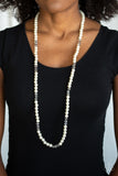 Girls Have More FUNDS - White Necklace - Paparazzi Accessories Necklace Bedazzle Me Pretty Mobile Fashion Boutique