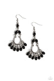 Girly Girl Getup - Black Earrings - Paparazzi Accessories Earrings Bedazzle Me Pretty Mobile Fashion Boutique