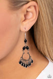 Girly Girl Getup - Black Earrings - Paparazzi Accessories Earrings Bedazzle Me Pretty Mobile Fashion Boutique