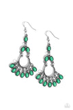 Girly Girl Getup - Green Earrings - Paparazzi Accessories Earrings Bedazzle Me Pretty Mobile Fashion Boutique