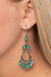 Girly Girl Getup - Green Earrings - Paparazzi Accessories Earrings Bedazzle Me Pretty Mobile Fashion Boutique