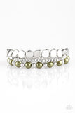 Girly Girl Glamour - Green Bracelet - Paparazzi Accessories Bracelet Bedazzle Me Pretty Mobile Fashion Boutique