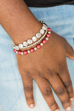 Girly Girl Glamour - Red Bracelet - Paparazzi Accessories Bracelet Bedazzle Me Pretty Mobile Fashion Boutique