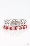 Girly Girl Glamour - Red Bracelet - Paparazzi Accessories Bracelet Bedazzle Me Pretty Mobile Fashion Boutique