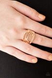 Give Me Space - Rose Gold Ring - Paparazzi Accessories Ring Bedazzle Me Pretty Mobile Fashion Boutique