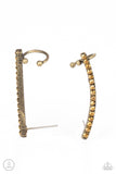 Give Me The SWOOP - Brass Post Earrings - Paparazzi Accessories Post Earrings FS-Bedazzle Me Pretty Mobile Fashion Boutique