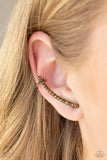 Give Me The SWOOP - Brass Post Earrings - Paparazzi Accessories Post Earrings FS-Bedazzle Me Pretty Mobile Fashion Boutique