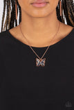 Gives Me Butterflies - Copper Necklace - Paparazzi Accessories Necklace Bedazzle Me Pretty Mobile Fashion Boutique