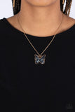 Gives Me Butterflies - Gold Necklace - Paparazzi Accessories Necklace Bedazzle Me Pretty Mobile Fashion Boutique