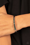 Gives Me the SHIMMERS - Green Bracelet - Paparazzi Accessories Bracelet Bedazzle Me Pretty Mobile Fashion Boutique