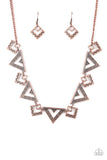 Giza Goals - Copper Necklace - Paparazzi Accessories Necklace Bedazzle Me Pretty Mobile Fashion Boutique