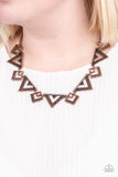 Giza Goals - Copper Necklace - Paparazzi Accessories Necklace Bedazzle Me Pretty Mobile Fashion Boutique
