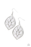 Glacial Glades - White Earrings - Paparazzi Accessories Earrings Bedazzle Me Pretty Mobile Fashion Boutique
