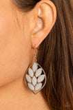 Glacial Glades - White Earrings - Paparazzi Accessories Earrings Bedazzle Me Pretty Mobile Fashion Boutique