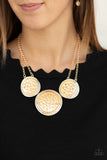 Gladiator Glam - Gold Necklace - Paparazzi Accessories Necklace Bedazzle Me Pretty Mobile Fashion Boutique
