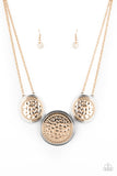 Gladiator Glam - Gold Necklace - Paparazzi Accessories Necklace Bedazzle Me Pretty Mobile Fashion Boutique