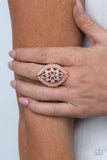 Glammed Up Gardens - Copper Ring - Paparazzi Accessories Ring Bedazzle Me Pretty Mobile Fashion Boutique