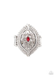 Glammed Up Gardens - Red Ring - Paparazzi Accessories Ring Bedazzle Me Pretty Mobile Fashion Boutique