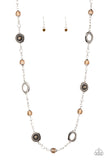 Glammed Up Goals - Brown Necklace - Paparazzi Accessories Necklace Bedazzle Me Pretty Mobile Fashion Boutique