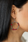 Glamorous Garland - Red Earrings - Paparazzi Accessories Earrings Bedazzle Me Pretty Mobile Fashion Boutique