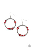 Glamorous Garland - Red Earrings - Paparazzi Accessories Earrings Bedazzle Me Pretty Mobile Fashion Boutique