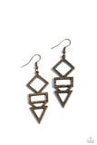 Glamorously Geometric - Brass Earrings - Paparazzi Accessories Earrings Bedazzle Me Pretty Mobile Fashion Boutique
