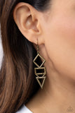Glamorously Geometric - Brass Earrings - Paparazzi Accessories Earrings Bedazzle Me Pretty Mobile Fashion Boutique