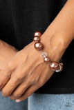Glamour Gamble - Brown Bracelet - Paparazzi Accessories Bracelet Bedazzle Me Pretty Mobile Fashion Boutique