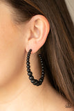 Glamour Graduate - Black Earrings - Paparazzi Accessories Earrings Bedazzle Me Pretty Mobile Fashion Boutique