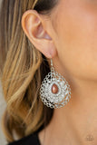 Glamour Grandeur - Brown Earrings - Paparazzi Accessories Earrings Bedazzle Me Pretty Mobile Fashion Boutique