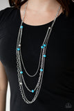 Glamour Grotto - Blue Necklace - Paparazzi Accessories Necklace Bedazzle Me Pretty Mobile Fashion Boutique