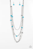Glamour Grotto - Blue Necklace - Paparazzi Accessories Necklace Bedazzle Me Pretty Mobile Fashion Boutique