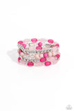 Glassy Gait - Pink Bracelet - Paparazzi Accessories Bracelet Bedazzle Me Pretty Mobile Fashion Boutique