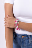 Glassy Gait - Pink Bracelet - Paparazzi Accessories Bracelet Bedazzle Me Pretty Mobile Fashion Boutique
