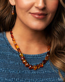 GLASSY Getaway - Brown Necklace - Paparazzi Accessories Necklace Bedazzle Me Pretty Mobile Fashion Boutique