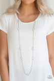 Glassy Glamorous - White Necklace - Paparazzi Accessories Necklace Bedazzle Me Pretty Mobile Fashion Boutique