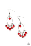 Glassy Grotto - Red Earrings - Paparazzi Accessories Earrings Bedazzle Me Pretty Mobile Fashion Boutique