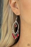 Glassy Grotto - Red Earrings - Paparazzi Accessories Earrings Bedazzle Me Pretty Mobile Fashion Boutique