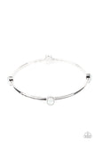 Gleam-Getter - White Bracelet - Paparazzi Accessories Bracelet Bedazzle Me Pretty Mobile Fashion Boutique