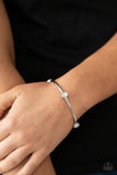 Gleam-Getter - White Bracelet - Paparazzi Accessories Bracelet Bedazzle Me Pretty Mobile Fashion Boutique