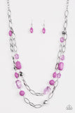 GLEAM Weaver - Purple Necklace - Paparazzi Accessories Necklace Bedazzle Me Pretty Mobile Fashion Boutique