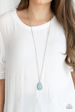 Gleaming Gardens - Blue Necklace - Paparazzi Accessories Necklace Bedazzle Me Pretty Mobile Fashion Boutique